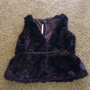 Purple fuzzy vest